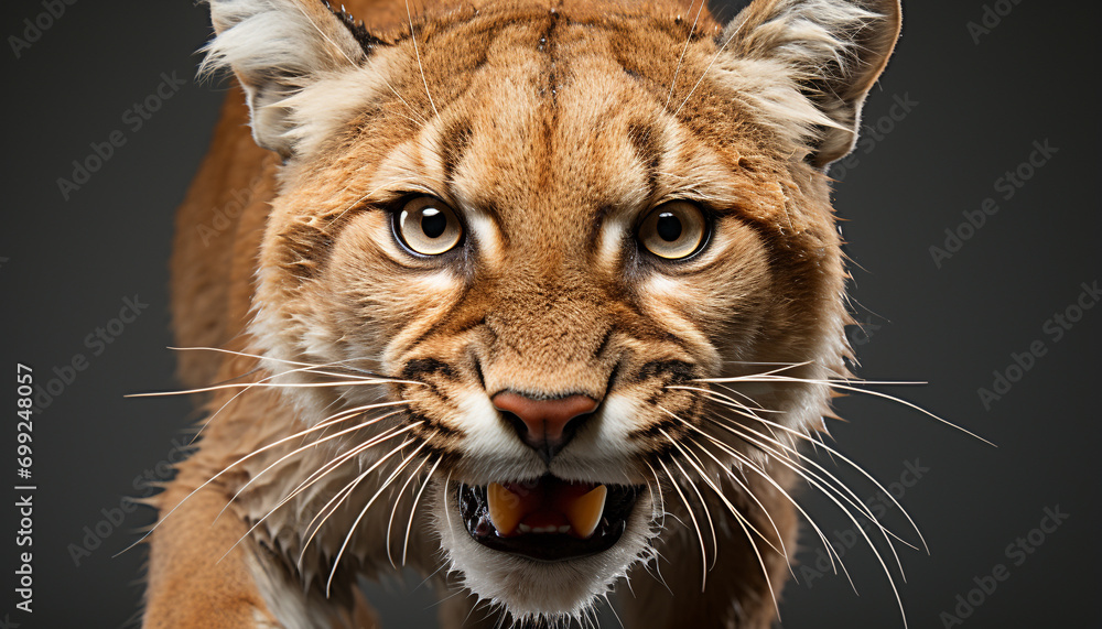Obraz premium Majestic tiger staring, fierce aggression in its wild, nature generated by AI