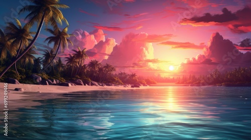 tropical sunset beach island