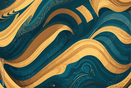 Symphony of Undulations: Aesthetic Waves Dance in Flat Vector 2D Patterns