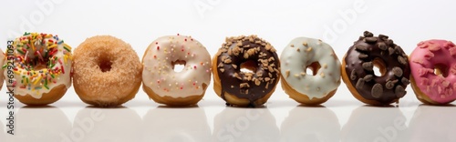 Donuts Set Isolated on White. Different type of donuts: