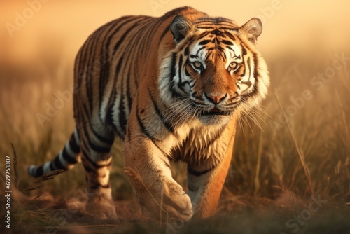 Great tiger male in the nature habitat.
