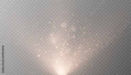 Bright festive light with sparkles. Bokeh light effect from an explosion of flickering particles. bright light dust png vector