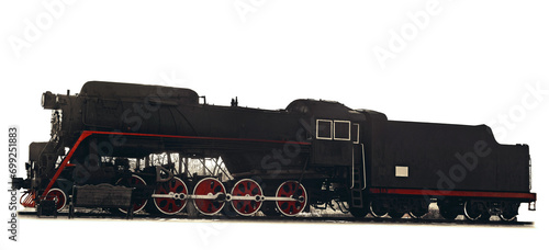 european steam locomotive of the early 20th century, isolated