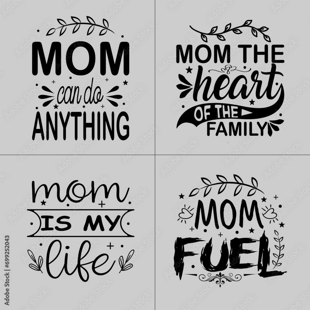 Fototapeta premium Mothers day svg t shirt design bundle, Happy birthday svg t shirt designs