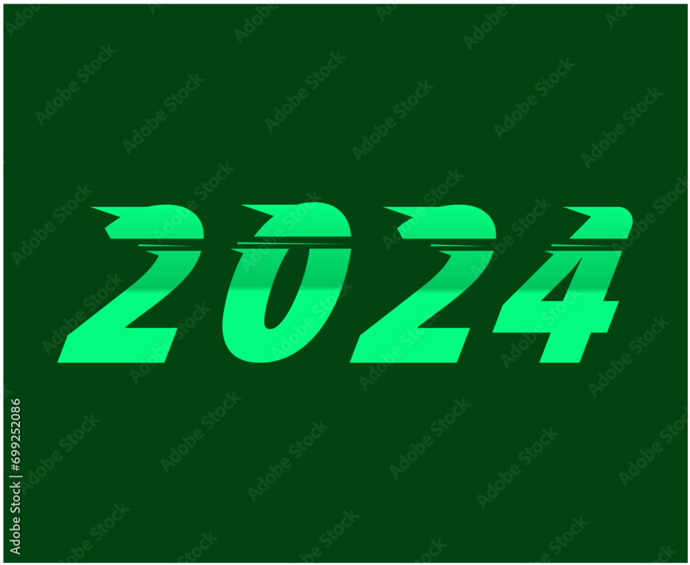 Happy New Year 2024 Abstract Green Graphic Design Vector Logo Symbol Illustration Happy New Year 2024 Abstract Green Graphic Design Vector Logo Symbol Illustration