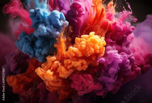 Abstract Colorful Smoke on Dark Background