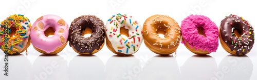 Donuts Set Isolated on White. Different type of donuts: 