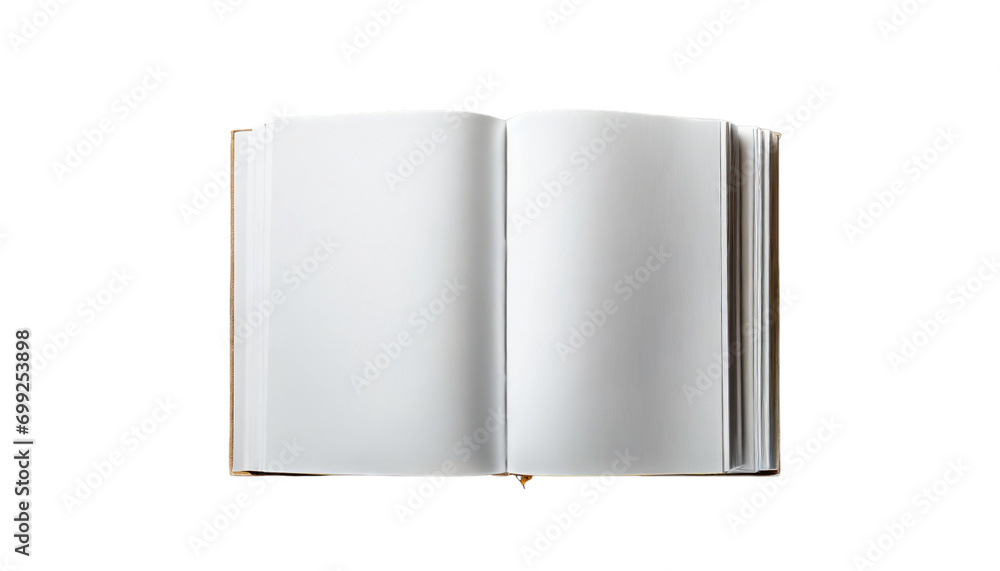 Open book with blank pages isolated on transparent background. Open book with blank pages isolated on transparent background.