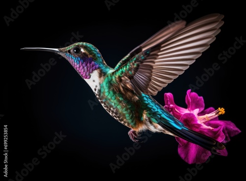 Scaly-breasted hummingbird feeding on flowers © grigoryepremyan