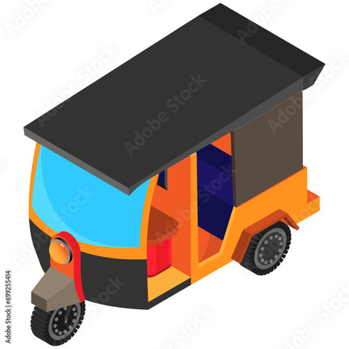 Isometric City Rickshaw