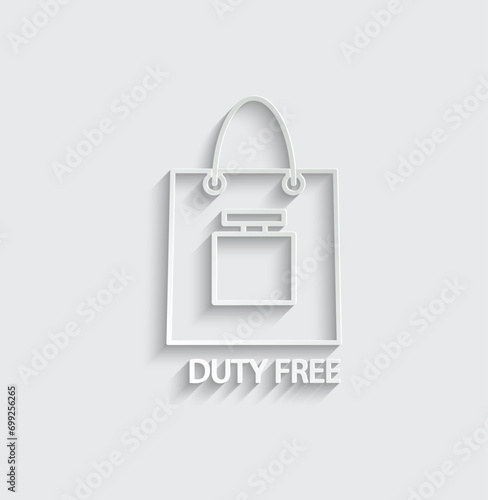 Duty free perfume vector icon bag icon 