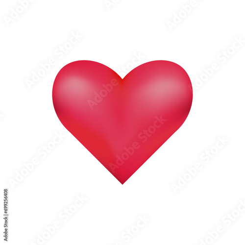 Glossy Red Heart Vector Illustration