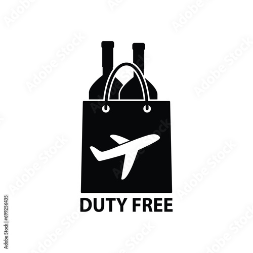 Duty free vector icon bag icon 