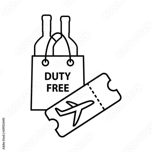 Duty free vector icon bag icon 