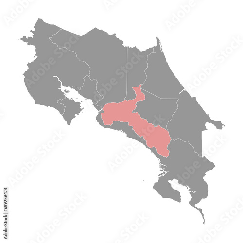 San Jose province map  administrative division of Costa Rica. Vector illustration.