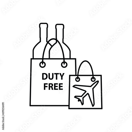 Duty free vector icon bag icon 