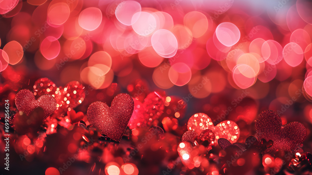 Valentine's Day Hearts: Enchanting Background - Generative AI