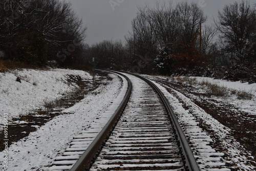 Snowy Train Tracks