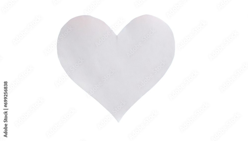 White paper heart on a transparent background White paper heart on a transparent background