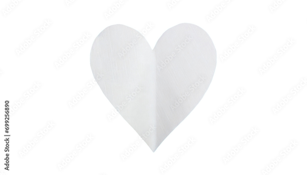 White paper heart on a transparent background White paper heart on a transparent background