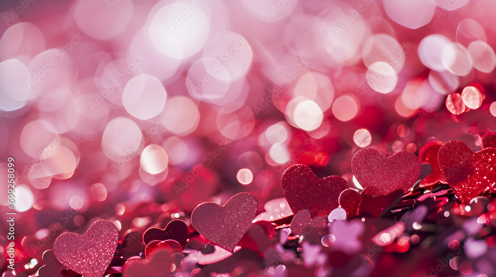 Valentine's Day Hearts: Enchanting Background - Generative AI
