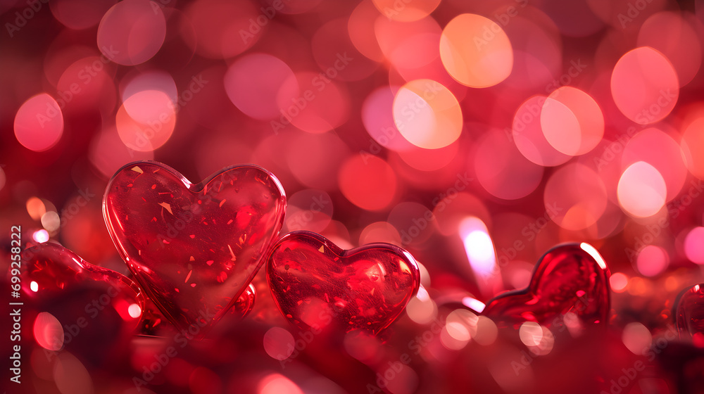 Valentine's Day Hearts: Enchanting Background - Generative AI