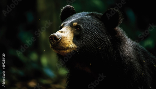 Cute mammal in nature, a large dog walking in the forest generated by AI