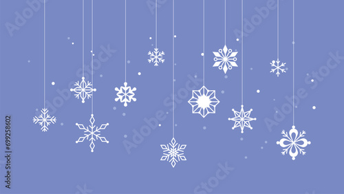 Snowflakes (stars) hang. Decoration for the winter holidays