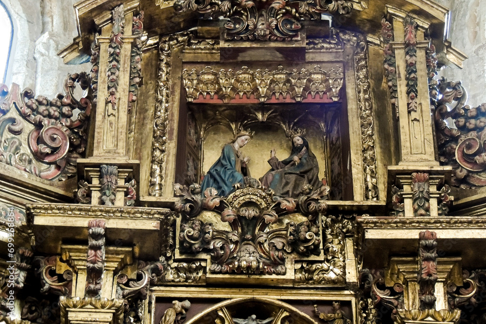 Laredo, Spain. The Retablo de Belen (Bethlehem Altarpiece) inside the Iglesia de Santa Maria de la Asuncion (Church of Saint Mary of the Assumption)
