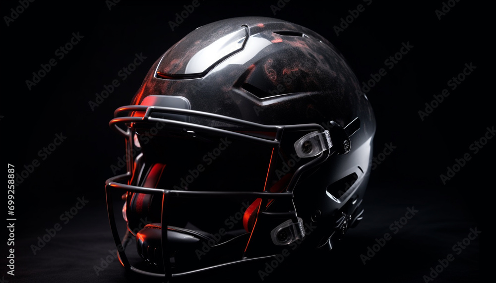 Fototapeta premium Motorcycle helmet, speed, racing, safety, adventure, competition, athlete generated by AI
