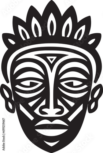 Ancient Echoes Iconic African Tribe Mask Logo Heritage Unveiled Vector Logo of Tribal Mask