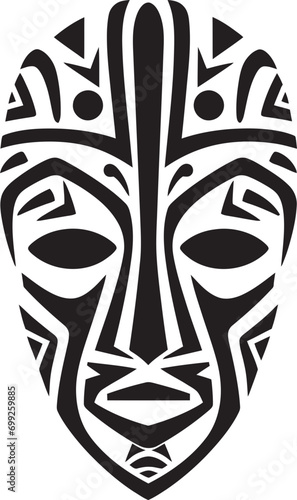 Ancestral Echoes Iconic African Mask Logo Ritualistic Identity Vector Tribal Emblem