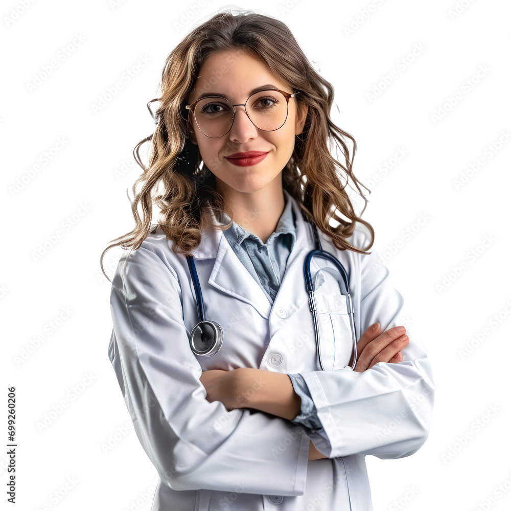 portrait of a doctor female, potrait of A happy european female doctor standing with your arms crossed with confidence portrait of a doctor female, potrait of A happy european female doctor standing with your arms crossed with confidence
