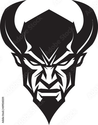 Chaos Incarnate Black Vector Devil Embraces Mayhem Whispers of Night Black Vector Devil Hides in Shadows