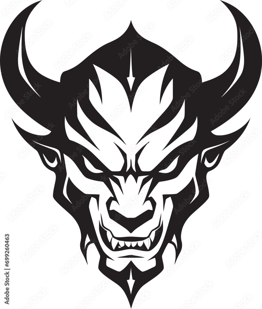 Fototapeta premium Claws of Oblivion Black Vector Devil Tears at Reality Organic Fields Emblem Agricultural Farmhouse Vector Logo