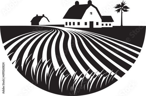 Harvest Hideaway Agricultural Vector Icon Rural Retreat Black Logo Design for Farmhouse