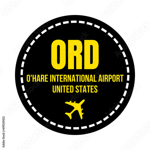 ORD Chicago O'Hare airport symbol icon photo