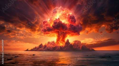 explosion nuclear bomb in ocean photo