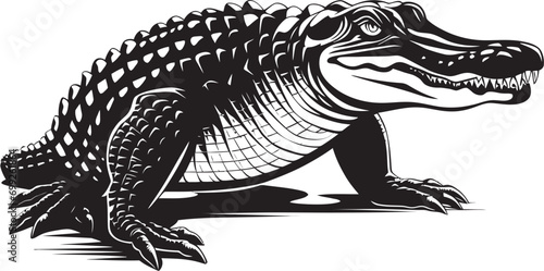 Lurking Predator Alligator Vector Logo Wilderness Sovereign Black Alligator Icon