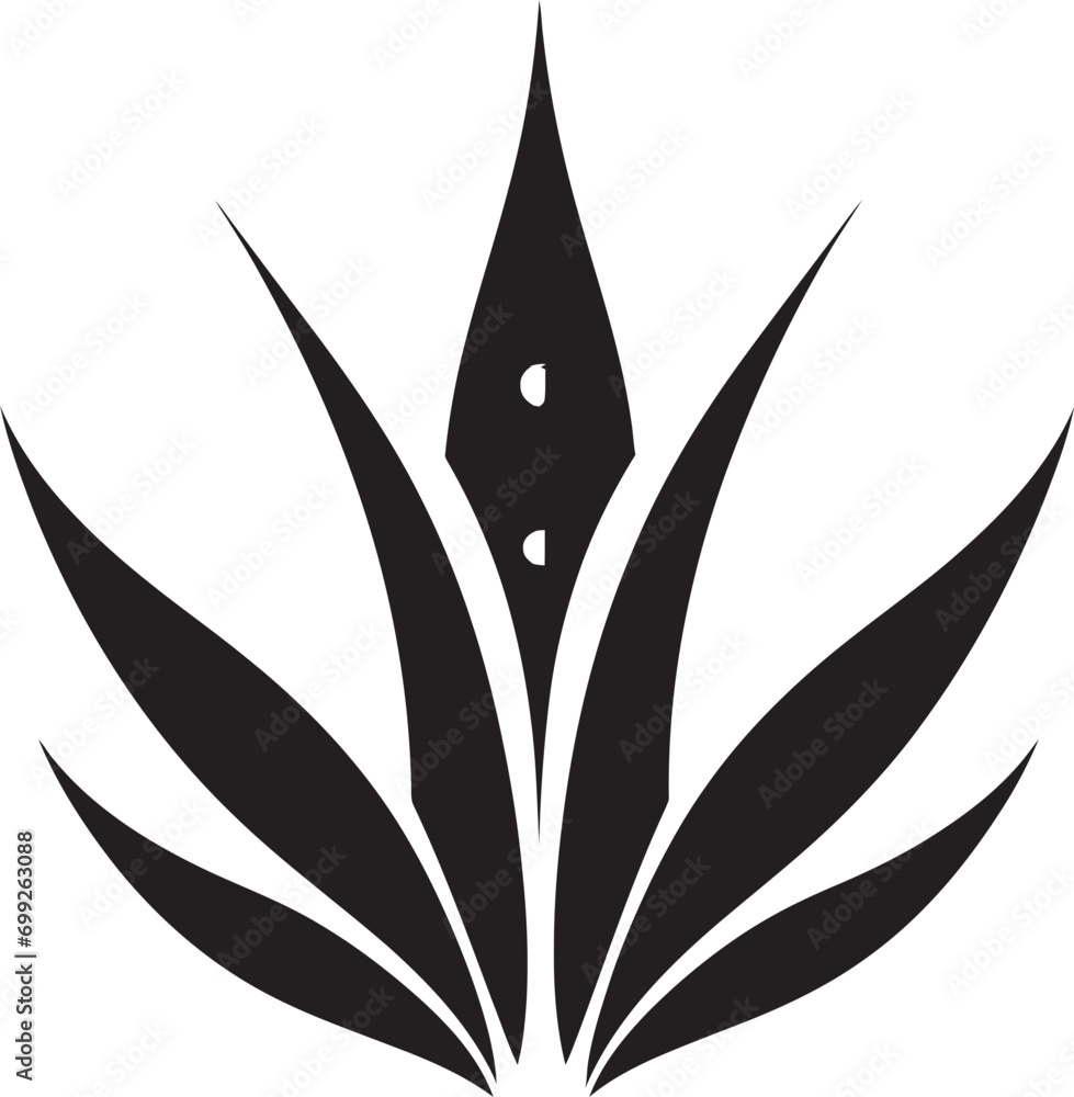 Nature s Tranquility Aloe Vera Black Logo Aloe Essence Vector Black Plant Emblem Nature s Tranquility Aloe Vera Black Logo Aloe Essence Vector Black Plant Emblem
