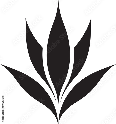 Aloe Elegance Vector Black Plant Icon Botanical Essence Aloe Vera Black Logo