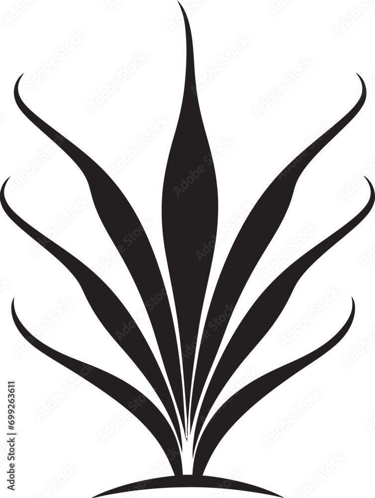 Nature s Radiance Vector Aloe Emblem Green Renewal Black Aloe Plant Icon