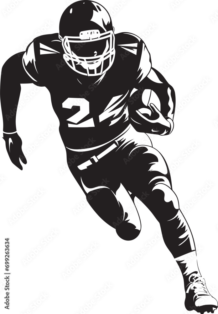 Gridiron Hero American Football Vector Logo Athletic Excellence Black Football Icon Design Gridiron Hero American Football Vector Logo Athletic Excellence Black Football Icon Design