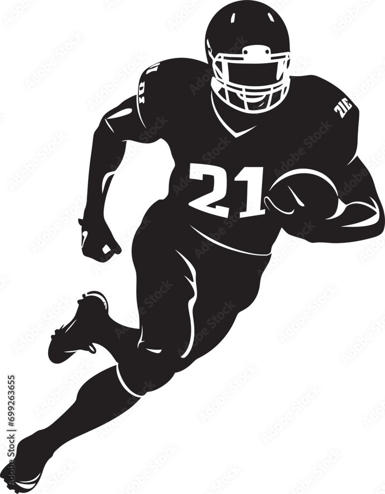 Touchdown Triumph Black Player Icon Design Athletic Triumph American Football Emblem Touchdown Triumph Black Player Icon Design Athletic Triumph American Football Emblem