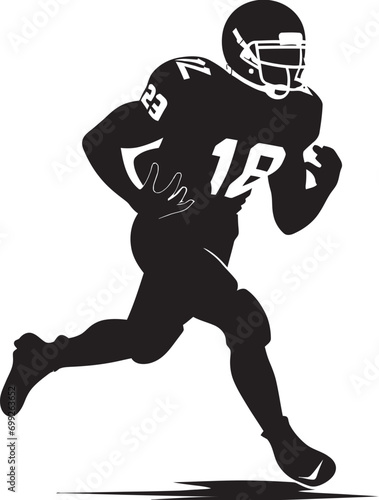 Athletic Triumph American Football Emblem Dynamic Performer Football Player Vector Icon
