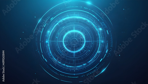 Futuristic circle vector HUD interface screen design. Abstract style on blue background. Abstract vector background. Abstract technology communication design innovation concept background.