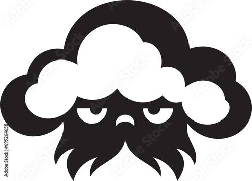 Volatile Vapor Black Angry Cloud Emblem Thunderous Frenzy Angry Cloud Logo Icon