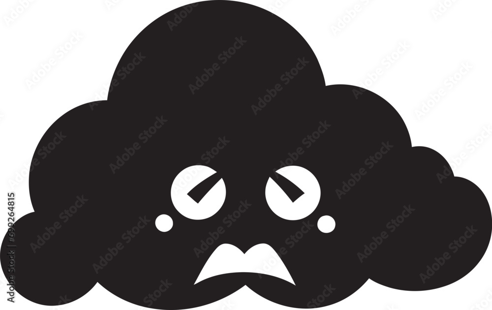 Raging Storm Black Angry Cloud Emblem Turbulent Fury Angry Cloud Logo Icon Raging Storm Black Angry Cloud Emblem Turbulent Fury Angry Cloud Logo Icon