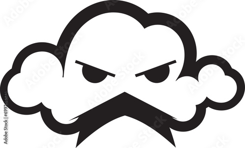 Thunderous Rage Angry Cloud Logo Icon Stormy Fury Vector Angry Cloud Design