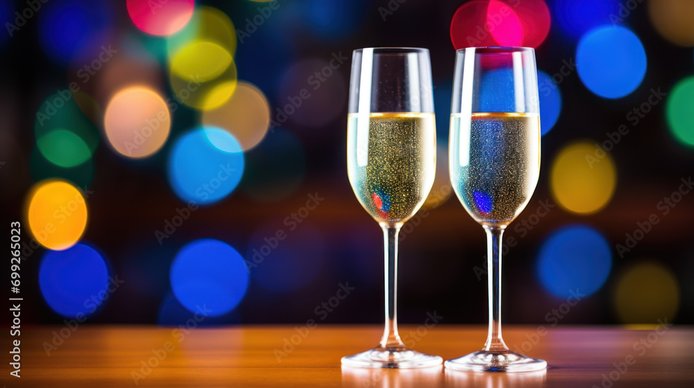 Two glasses of sparkling wine Two glasses of sparkling wine